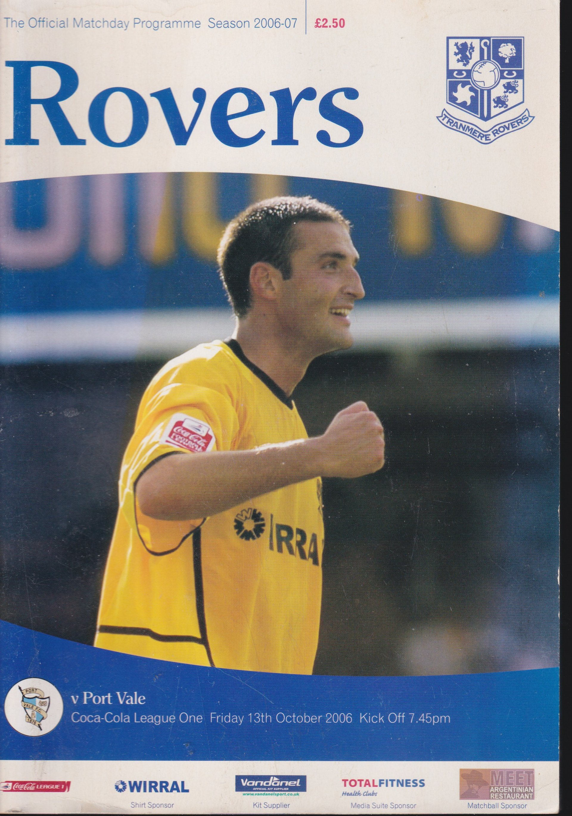 Tranmere Rovers v Port Vale match programme